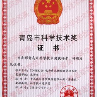 青島市科學(xué)技術(shù)獎—電力需求側(cè)綜合管理系統(tǒng)